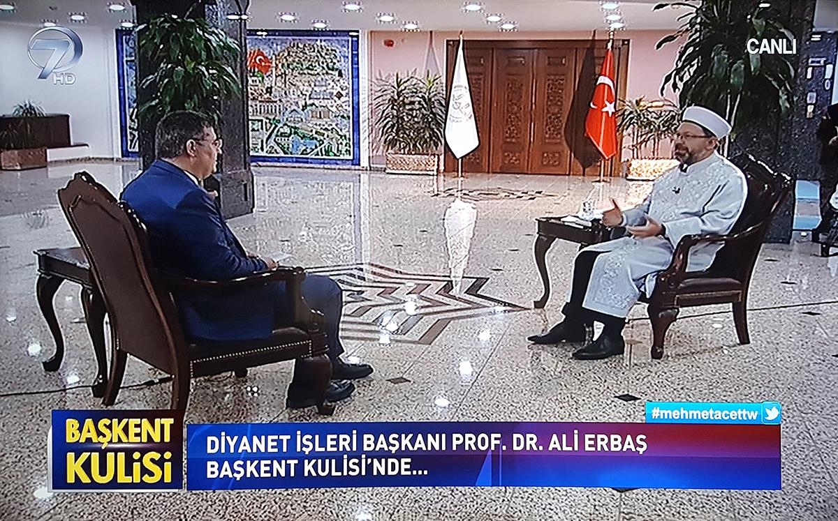 Diyanet İşleri Başkanı Prof. Dr. Ali Erbaş, Kanal 7’nin Canlı Yayın Konuğu Oldu